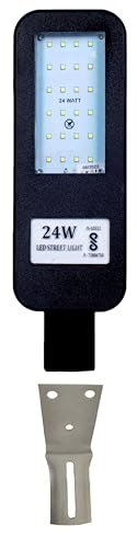 Image of PE 24 Watts LED Street Light Waterproof IP65 Full Polycarbonate Body, 140 Per watt Lumens with Free Wall Clamp