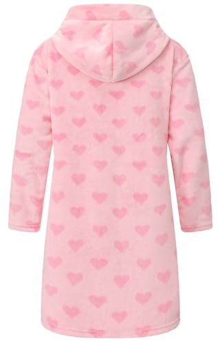Image of Girls Fleece Robe Boys Hooded Bathrobe Soft Flannel Robe For Kids