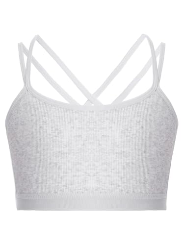 Kids Girls Gymnastics Camisole Crop Top Seamless Yoga Sports Training Bra Camisole Vest Dance Bralette