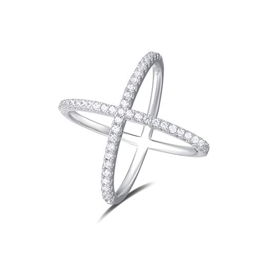 Bague croisée argent 925 et zirconium, le bijou idéal du bureau au dîner