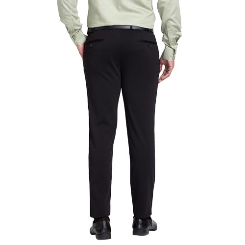 Image of Park Avenue Men's Mid Rise Print Pattern Active Fit Terelyne Rayon Blend Flat Front Regular Fit Formal Trouser