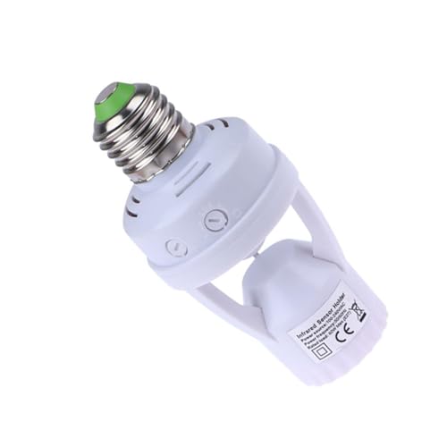Greabuy Soporte de lámpara de inducción E27, con movimiento, adaptador de bombilla de tornillo, luz activada, sensores prácticos, sensores de movimiento de luz