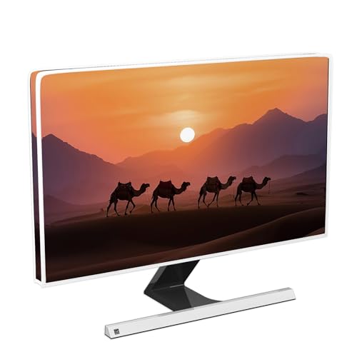 Baocicco Camel Desert Waterproof TV Screen Cover 55 Inch Sunset Sunrise Camel Herd Nature Landscape Antistatic Television Cover Dust Proof TV Dust Covers Cloth Decoration for Living Room
