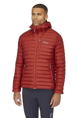 Image of Rab Men's Microlight Alpine 700-Fill Down Hooded Puffer Jacket for Hiking & Skiing