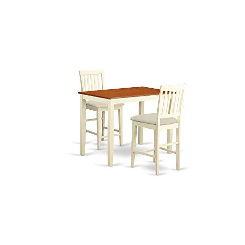 Elegant 3-Piece Counter Height Dining Set in Buttermilk & Cherry