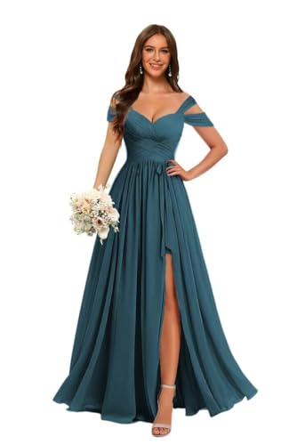Stylefun Chiffon Off Shoulder Bridesmaid Dresses Long for Women 2026