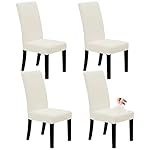 Easy-Going Dining Chair Covers Stretch Dining Room Chair Covers Set of 4, Parsons Chair Slipcovers for Dining Room, Ceremony, Banquet, Ivory