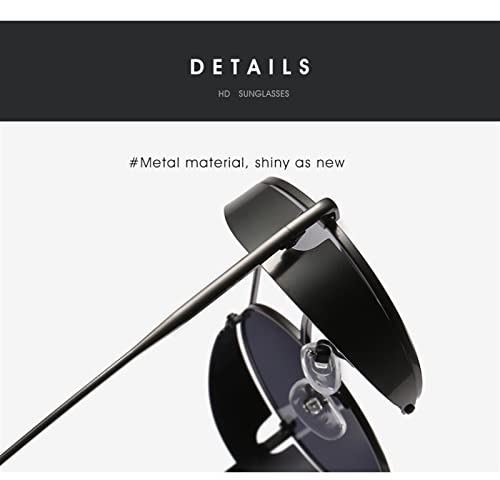 GAOXIN Punk Men and Women Retro Metal Shading Sunglasses (Color : A, Size : Medium)3