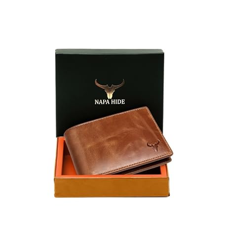 Leather Wallet for Men I Handcrafted I Credit/Debit Card Slots I 2 Currency Compartments I 2 Secret Compartments, Tan Crunch, Travel Accessories