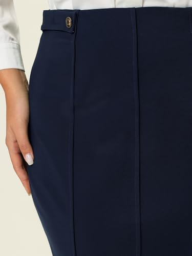 Women's Work Pencil Skirt High Waist Office Stretch Bodycon Midi Skirts4