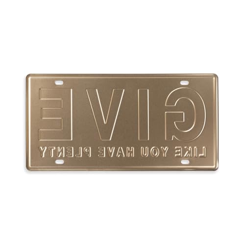 Image of Decorative Retro Metal Signs Wall Plate - 12x8 Inch (Give like you have plenty) | Weatherproof Vintage Metal Sign Plate for Cafe, Home, Bar, Garage | Decorative Wall Hanging Sign Board