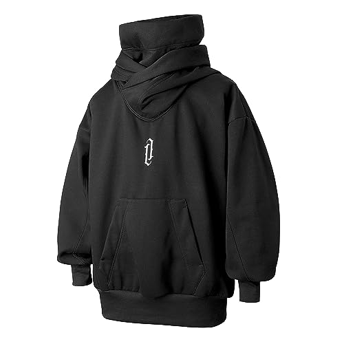 Niepce Inc Streetwear Men's Oversized Heavyweight Hoodie with Neck Gaiter2