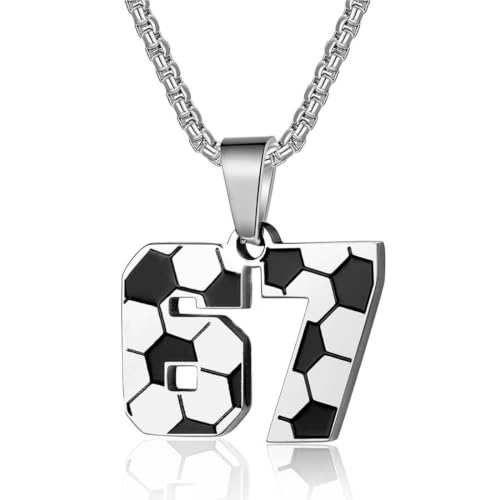 TAHJOS Collar 67 Para Mujeres Y Hombres, Llavero Brainrot, Collar Con El Meme Six Seven Y El Número 67, Joyería Deportiva Divertida Para Aficionados Al Fútbol