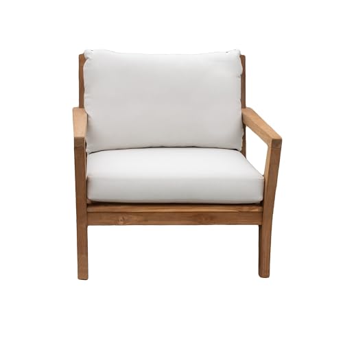 Image of Tommy Bahama Sunbrella Fabric 1-Piece Outdoor Knife Edge Deep Seat Lounge Chair Seat and Back Cushion Set, Bamboo Bay Bone