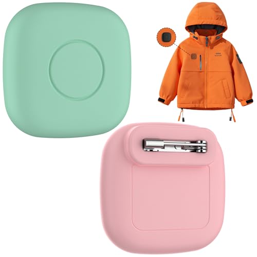 Image of SkyArmor 2-Pack Waterproof Silicone Case with Pin for Tile Mate 2024/2022 – Hidden GPS Tracker Holder for Kids, Teens, Elderly, Pets, Bags, Luggage – Anti-Lost & Anti-Scratch Cover – Pink/Green