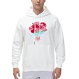 [ZKCASA] パーカー メンズ 長袖 カーネーションの花束 スウェット 綿100% 柔ら 快適 秋服 大きいサイズ カジュアル おしゃれ ゆったり アウター フード付き プルオーバー シャツ S