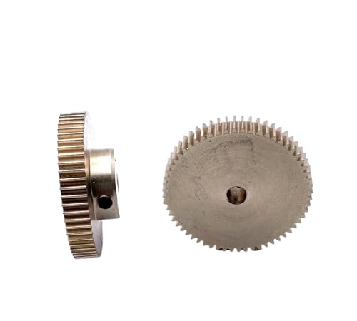 Bevel Gear Pinion Hardware Mechanical 0.5M 48-63 Teeth Step Copper Gear Convex Straight Tooth 8MM Keyway Parts 10mm Hole(63 Teeth)