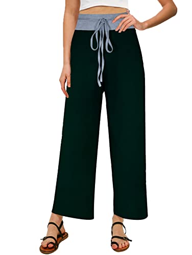 Image of NEWCOSPLAY Women's Comfy Pajama Pants Casual Drawstring Palazzo Lounge Wide Leg Pants