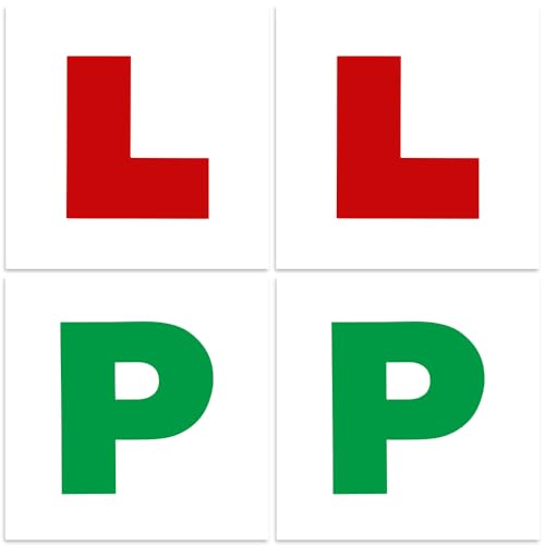 Ram Extra Thick Car Magnetic L & P Plates PVC Pack Of 4 Legal Road Learner And Provisional Car Plates DVSA Compliant