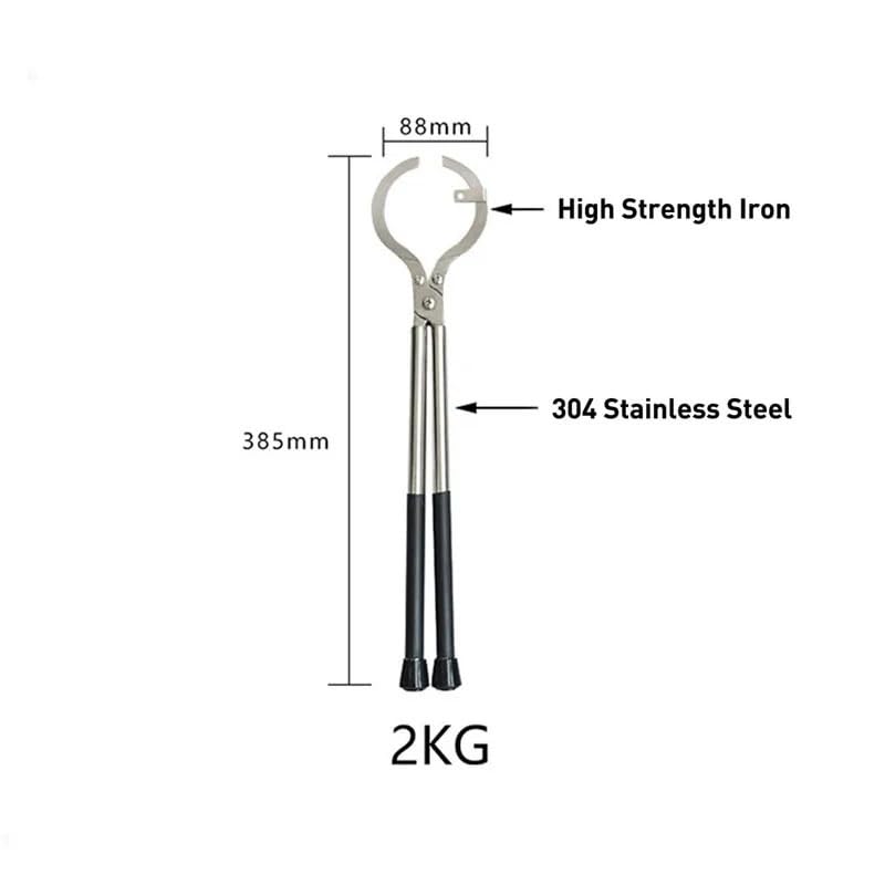Tiegelzange aus Edelstahl for Schmelzöfen – Graphithalter, Schmuckgusszange – Optionen 1 kg, 2 kg, 3 kg(2kg)