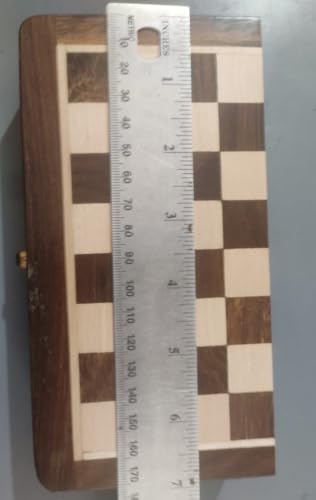 Image of SOUVNEAR Wooden Magnetic Chess Box with Chess Pcs (7x7, 10x10, 12x12 inch), 2 Players, Ages 8+ Years
