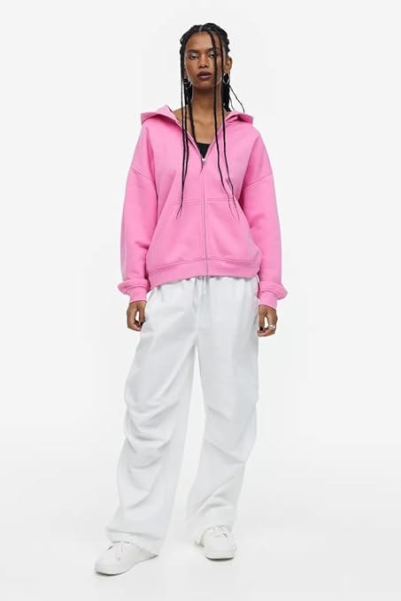 Image of Women's Hoodie for Casual Winter Wear Cotton Warm Zipper Jacket Hooded Neck Hoodie