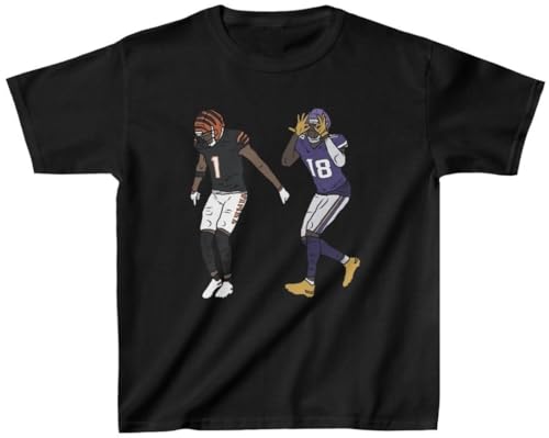 Generic Youth T-Shirt Ja'Marr Chase and Justin Jefferson Griddy Football Tee Kids Sizes