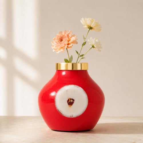 Image of Urban Born Decorative Vases | Living Room Dining Table | Home Decor Vases| Flower Vases| Vase Sets and Shelf Decor | (Wine 15 X 15 X 15 CM)