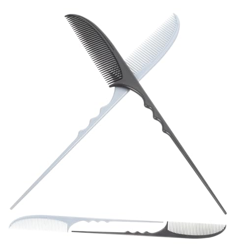 Hemobllo Set 4 Pettini Antistatici per Chioma Neri Naturali, Pettine a Coda per Separare e Cotonare, Strumenti Professionali per Salone e Uso Personale per Styling e Colorazione Chioma