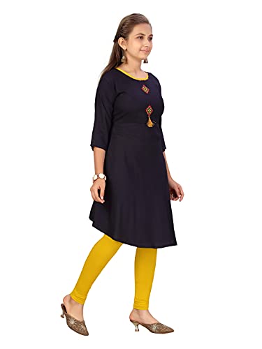 Image of muhuratam Girls Navy Blue Colour Kurti (KURTI-9706-NAVY-BLUE-38)