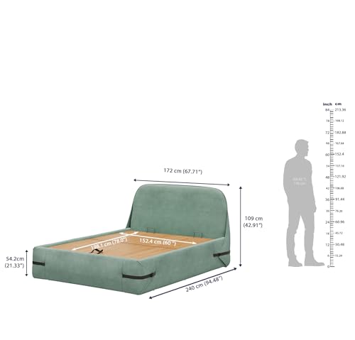Image of Wakefit Hibernis Queen Size Hydraulic Storage Upholstered Bed