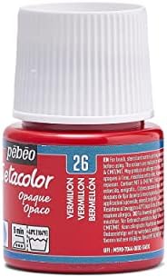 PEBEO Setacolor Opaque Fabric Paint 45-Milliliter Bottle,Vermilion,Red