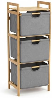 Deconox Doğal Bambu 3 Katlı Organizer Raf 43x33x98 cm - Çok Amaçlı Banyo Mutfak ve Balkon Düzenleyici - Görsel 6