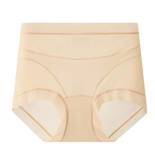 Women'S Shapewear Control Panties Cotton Soft High Waisted Panties For Women Tummy Control Seamless Fashion No Show Underwear Boyshorts With Silk Crotch Full Coverage Underpants Complexion-L