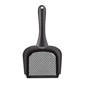 AUGEN Large Fine Hole Cat Litter Scoop – Efficient Long-Handled Tool for Easy Pet Waste Cleanup (Black)