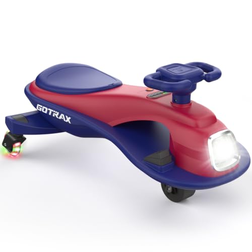 Image of Gotrax Electric Wiggle Car for Kids 3-8, 12V Battery for 120Min w /Bluetooth | Safe Lead-acid Battery, Quiet & Powerful Brushless Motor,Music Speaker,Battery Display, Max 132lbs Load,Gift for Girls,Red