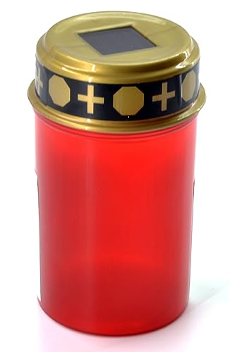 HAC24 Luz LED solar para tumbas con sensor crepuscular, vela para tumba, decoración para tumba, lámpara de cementerio, decoración para tumbas