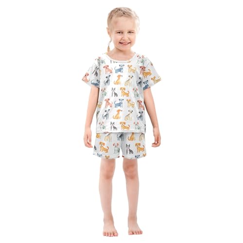 UMIRIKO Cute Dog Puppy Pug Short Sleeve Pajamas Set Sleepwear PJs Nightwear B0404114