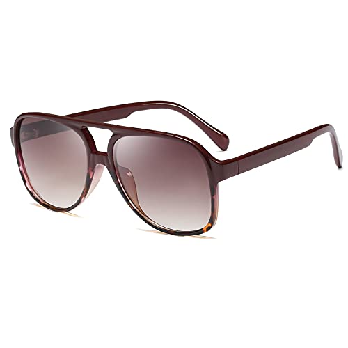 Dollger Retro Aviator Sunglasses for Women Men Classic Vintage Large Square Frame 70s 80s Sun Glasses