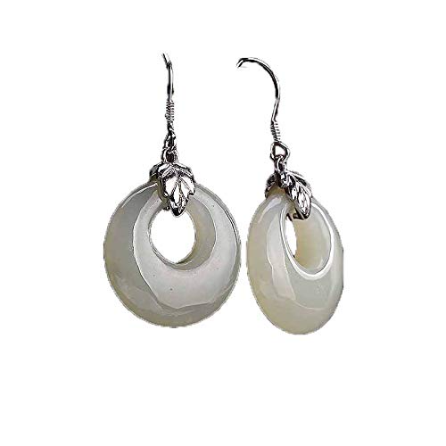 Boucle de paix blanche en jade hétien et argent 925 porte-bonheur