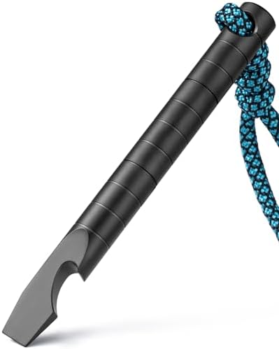 TISUR Titanium EDC Pry Bar, Keychain Prybar Multitool With Bottle Opener, 6 in 1 Portable Pocket Mini Crowbar Tool
