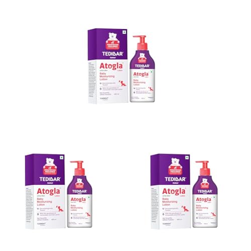 Image of Atogla Baby Lotion 400ml from Tedibar Family with goodness of ceramides and oat lipids | No. 1* Pediatrician prescribed Moisturising Lotion- By Torrent Pharma (Pack of 3)