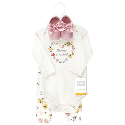 Image of Hudson Baby Unisex Baby Cotton Bodysuit, Pant and Shoe Set
