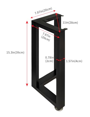 Oldrainbow ZJ-2 Black Iron Coffee Table Legs,Metal Furniture Legs 15.4 Inch Height 11 Inch Wide,Industrial Dining Table Legs Desk Legs,Legs thumb #1