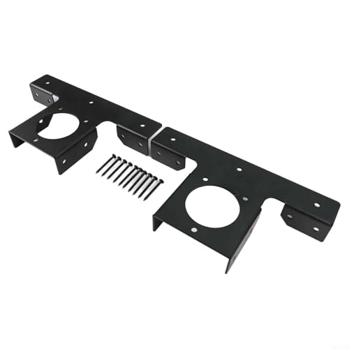 Zeroupshop 2 soportes de esquina resistentes para pérgola, conectores de extensión en T de 3 vías para cenador o construcción de postes de madera, metal de 2,7 mm de grosor con revestimiento negro, se