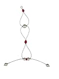 handwerksarbeit Rückenschmuck Pascaline rot weiß Hochzeitsschmuck. Das Motiv nach unten auf der Rückseite lässt sich am Halsband befestigen. Bestehend aus 6, 8 mm, Blume 6 mm, Swarovski-Kristall, facettiert 6 mm aus böhmischem Glas, auf versilbertem Draht, nickelfrei. Länge: 13 cm. Kunsthandwerk. Andere Farben und Größen auf Anfrage erhältlich.