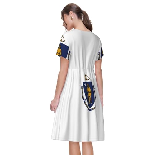 Robe d'été légère manches courtes anti-transpiration motif drapeau - 5