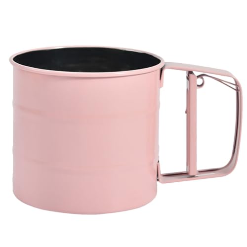 COLLBATH Stainless Steel Handheld Flour Sifter with Fine Mesh for Baking and Powdered Sugar Dusting Hand Pressed Flour Sieve for Bread Pizza Dough Cookies