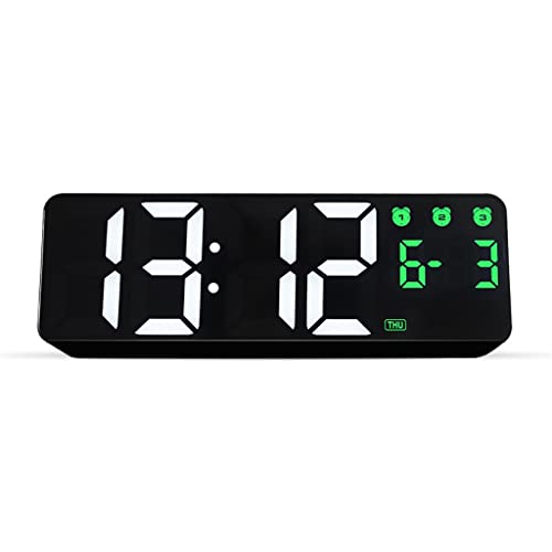 Reloj digital para evitar luz molesta con modo de noche táctil y control de voz alarma E