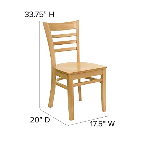 Image of Flash Furniture HERCULES Series Ladder Back Natural Wood Restaurant Chair